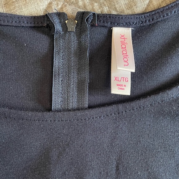 Xhilaration Junior Size XL Navy Blue Ivory White Sleeveless Tank Chevron Dress - Picture 6 of 7